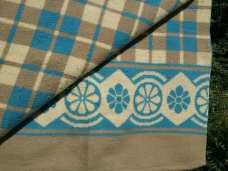 Vintage Camp Blanket Beacon Style 1950s Blue Cot
