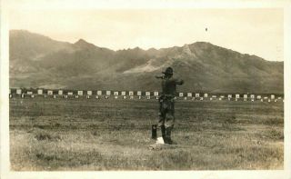 Parade Range Military Soldier Target Rppc Photo Postcard 20 - 1123