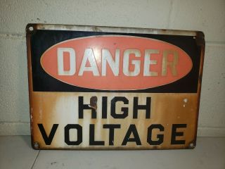 Vintage Porcelain Danger High Voltage Sign 1930 