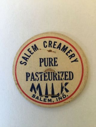 Salem Creamery Dairy Milk Bottle Cap Salem Ind In Indiana