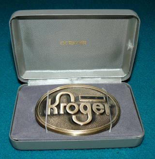 Kroger Grocery Store " Octanner " Belt Buckle W/tanzanite Gems @ Service Award