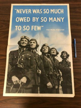 Never Was So Much Owed By So Many To So Few Churchill Ww2 Poster Jkt1