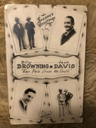1920 - 21 Xmas Rppc Vaudeville? Black Face Theatre Act Touring Pantages Browning