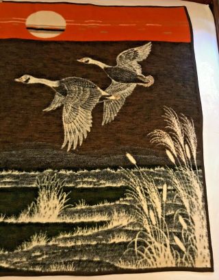Biederlack Canadian Flying Geese Throw Blanket Reversible Sunset USA 80s VTG 2