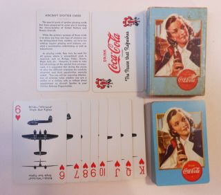 Vintage Coca Cola 1943 " Spotter " Deck Of Playing Cards