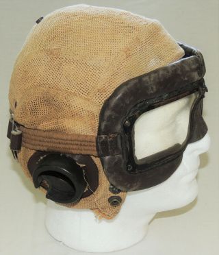 WW2 RAF RCAF Royal Canadian Air Force pilots summer flying helmet,  MKIII goggles 2