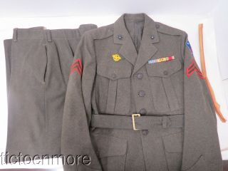 Us Wwii Usmc Marine 1st Division Uniform Named - Pants,  Overseas Cap Ribbon Bar