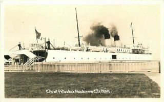 City Petoskey Michigan Ferry Boat Rppc 1940s Photo Postcard 20 - 2602