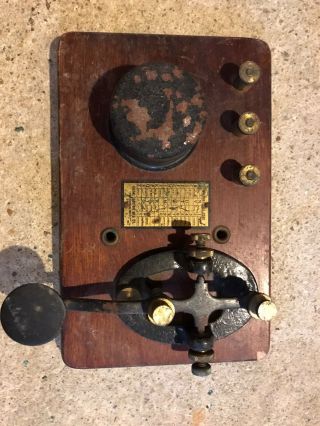 Antique International Signal Electric Mfg.  Co.  Telegraph Key Morse Code