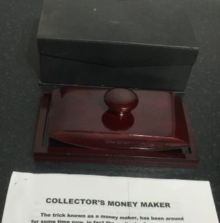 Wooden Money Magic Trick Collector’s Money Maker By Magic Makers
