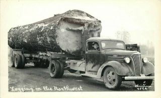 Big Stick Logging Lumber Truck Rppc Photo Postcard 459a Christian 20 - 4619