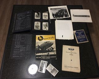 1944 WW2 348th AIRDROME SQ.  4th COMBAT CARGO GP Flag Sterling Medal Photos Orig 2