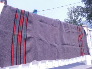 Vtg Retro Wool Blanket Camp Lodge Cabin Cat 76x44