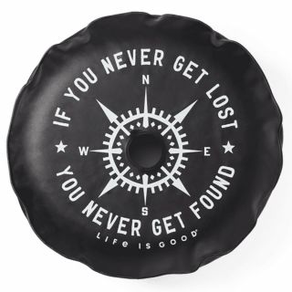 Life Is Good.  Tire Cover Lost And Found Compass,  Night Black - 32 "