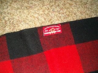 Vintage Marlboro Country Store Red Buffalo Plaid Wool Warm Winter Blanket USA 2