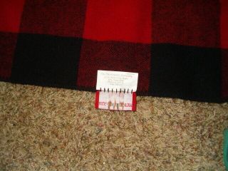 Vintage Marlboro Country Store Red Buffalo Plaid Wool Warm Winter Blanket USA 3