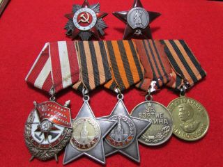 Order Of The Red Banner,  Order Of Glory 2nd And 3rd Class,  Patriotic War 2nd Cla
