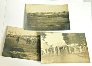 3 Real Photo Postcards Wwi Military Camp Near Le Mans France Taken March 1919