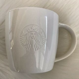 Starbucks White V Venti 20 Oz Coffee Mug Embossed Siren 2010 Mermaid Logo