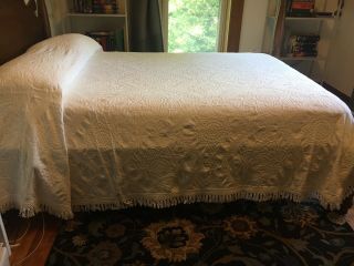Vintage Farmhouse Bedspread - Morgan - Jones - Full Size,  White,  Cotton