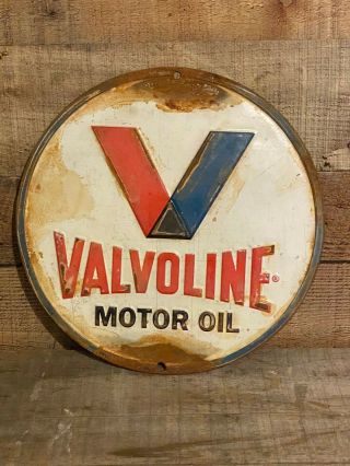 Vintage Embossed Valvoline Motor Oil Sign - Great Man Cave Or Bar Item