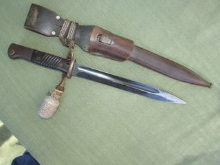 Wwii German K98 Mauser Bayonet With Frog & Knot Hanger.