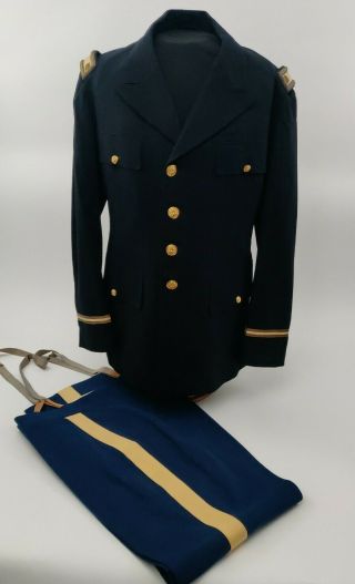 WWII US Army Quartermaster Corps Major Officers Blue Dress Uniform Named Johnson 2
