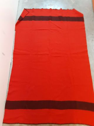 Old Vintage Ayers Pioneer Canada Pure Wool Red & Black Stripe Blanket - Twin 3