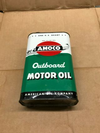 Amoco Outboard Motor Oil Quart Can 1940 