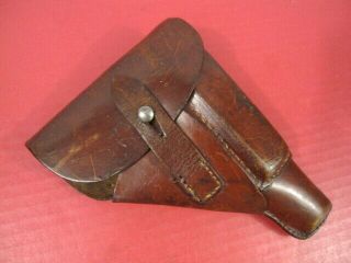 Wwii German Military Brown Leather Holster For Walther Pp Pistol - Unmarked