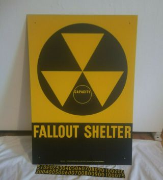 Vintage Fallout Shelter Sign Us Gov Issue.  20 X 14,  With 1 Number Set