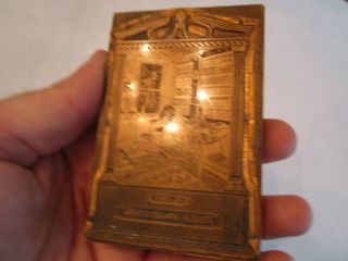 Vintage Charles Howard Strong Copper Etched Stamp Block - 4 " X 2 1/2 " - Tub Cr