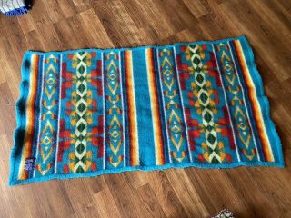 Vintage Pendleton Beaver State Wool Native American Indian Design Small Blanket