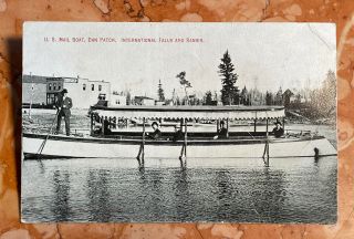 1910 International Falls Ranier Us Mail Boat ‘dan Patch’ Minnesota Horse Racing