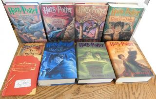Set Of 9 Harry Potter Books By J.  K.  Rowling First Edition Hardcover Ex Cond