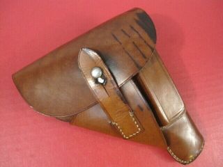 Wwii German Military Leather Holster For Walther Ppk Pistol - Dated 1938 - Xlnt