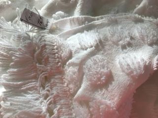 76x104 WHITE large tufts chenille bedspread NU fresh fabric repurpose sew crafts 3