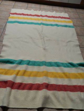 Vtg Warmilt Lifetime Blanket Stripes Camp Wool Blanket