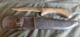 Early Wwii John Ek Model 5 Navy Commando Knife W/ Sheath