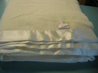 Vintage Not St Marys All Pure Wool Blanket White/cream Sz 72x90