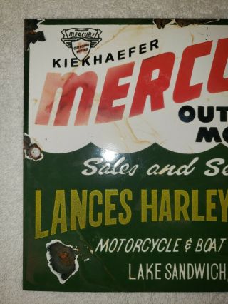 Mercury Boat Motors Porcelain Harley Davidson Motorcycle Dealer Sign Gas Oil 2