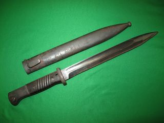 German Ww2 K98 Bayonet With Matching Scabbard In Poor