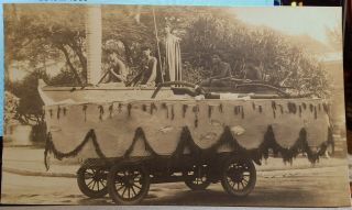 Mid Pacific Carnival? Honolulu Hawaii Photo Post Card 1910 Floral Parade,  King