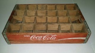 Vintage Red Coca - Cola Wooden Crate Carrying Case Soda Bottle Coke 1960 