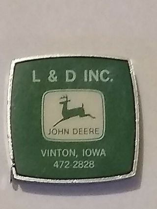 John Deere Advertising Barlow Tape Measure Vinton Iowa