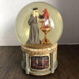 Harry Potter Dumbledore W/ Phoenix Fawkes Musical Water Snow Globe Sf Music Box