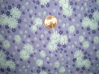 Floral On Purple Full Vtg Feedsack Quilt Sewing Dollclothes Craft Fabric