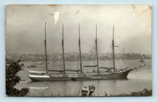 Early 1900s Sydney Australia Five 5 Mast Schooner 