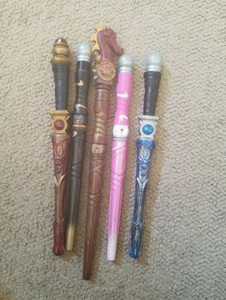 5 Great Wolf Lodge Magiquest Wands W/toppers,  One With Red Dragon