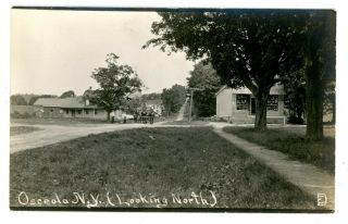 Osceola Ny - General Store At Cross Roads - Rppc Postcard Lewis County